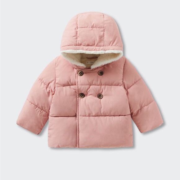 Mango Blush Pink Puffer Jacket - Picture 1 of 4